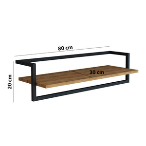 Perchero de pared Evje 80x30x20cm color madera/negro [en.casa]
