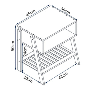 Mesita de noche Håbo 50x45x36 cm Bambú [en.casa]