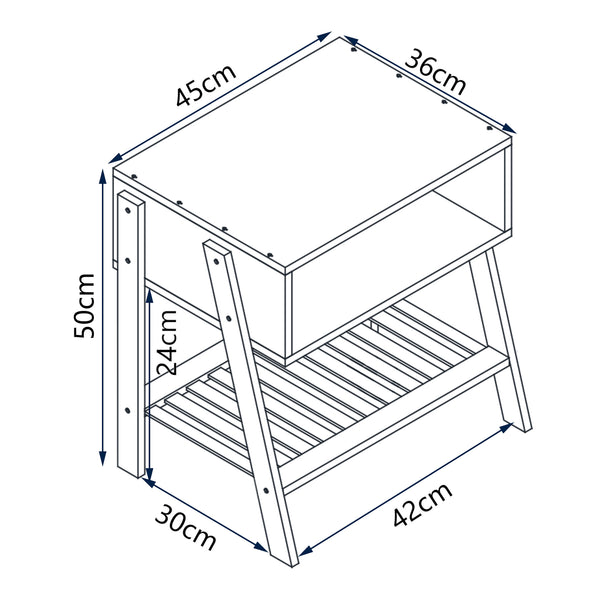 Mesita de noche Håbo 50x45x36 cm Bambú [en.casa]