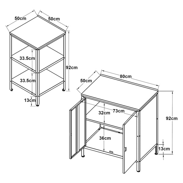 Conjunto de exterior Bolognano Estantería y armario Negro, mate [casa.pro]