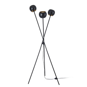 Lámpara de pie Nykvarn de 3 luces Negro / Dorado [lux.pro]