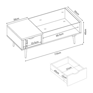 Mesa de centro Markaryd aspecto nogal [en.casa]