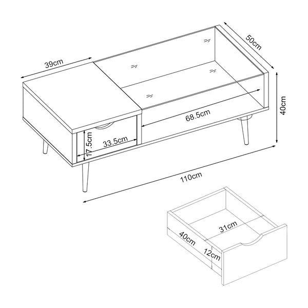Mesa de centro Markaryd aspecto nogal [en.casa]