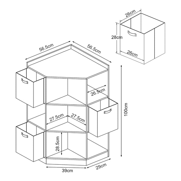 Estantería de esquina para niños Måsøy Blanco [en.casa]