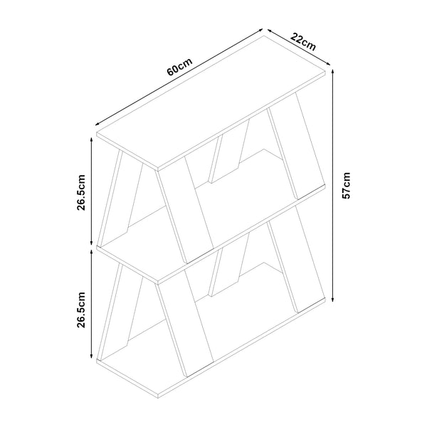 Mesa auxiliar Nome 60x22x57cm aspecto roble [en.casa]