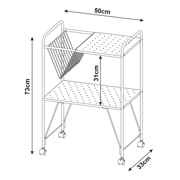 Carrito de servicio Austrheim 73x50x33cm Negro [en.casa]