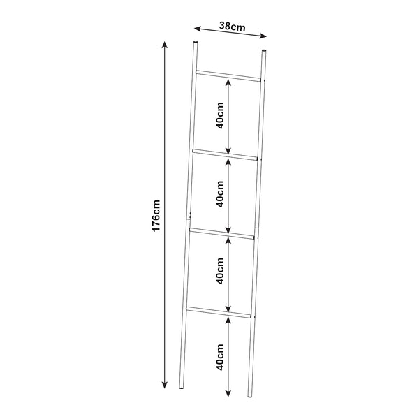 Escalera para toallas Bodø acero 176x38 cm negro [en.casa]