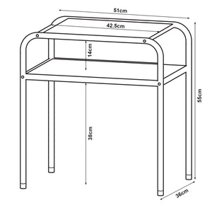 Mesa auxiliar Krødsherad 55x51x36cm Negro/Roble [en.casa]