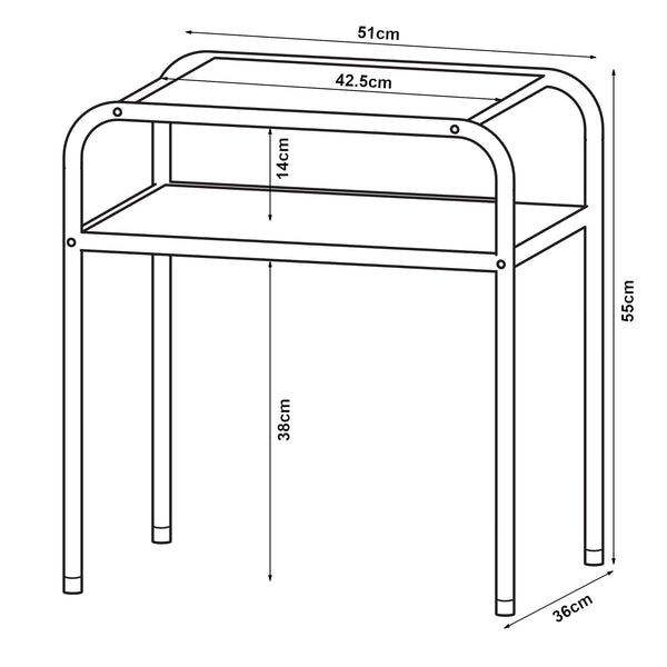 Mesa auxiliar Krødsherad 55x51x36cm Negro/Roble [en.casa]