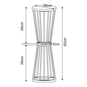 Soporte para plantas Fossbergom con 2 estantes Negro/Aspecto roble [en.casa]