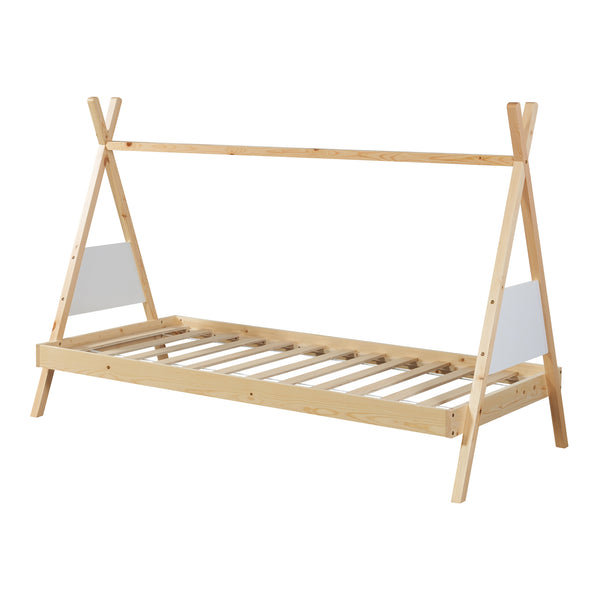 Cama tipi Siikajoki 90x200cm Madera de pino natural [en.casa]