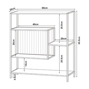 Mesa consola Beesel 65,5x60x20 cm Negro [en.casa]