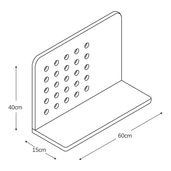 Estantería de pared Dønna 60x15x40cm Negro [en.casa]