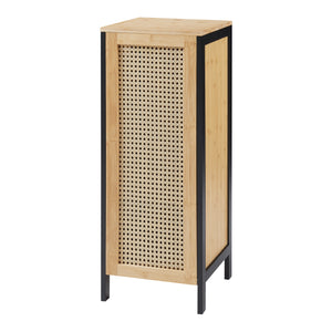 Cesto de ropa Tervola 51 L Negro/Bambú [en.casa]