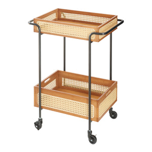 Carrito de servicio Tervola 81x61x39 cm aspecto ratán [en.casa]