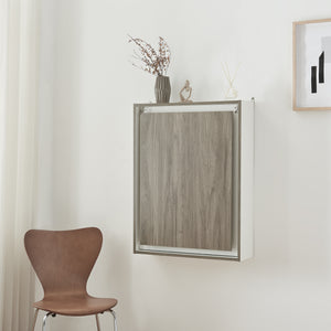 Mesa abatible de pared Greve Blanco / aspecto madera [en.casa]