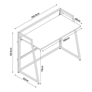 Escritorio plegable Ringerike 104,5x53x85,5cm Negro/Nogal [en.casa]