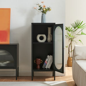 Armario auxiliar Karlskrona 102x43x40 cm Negro, mate [en.casa]