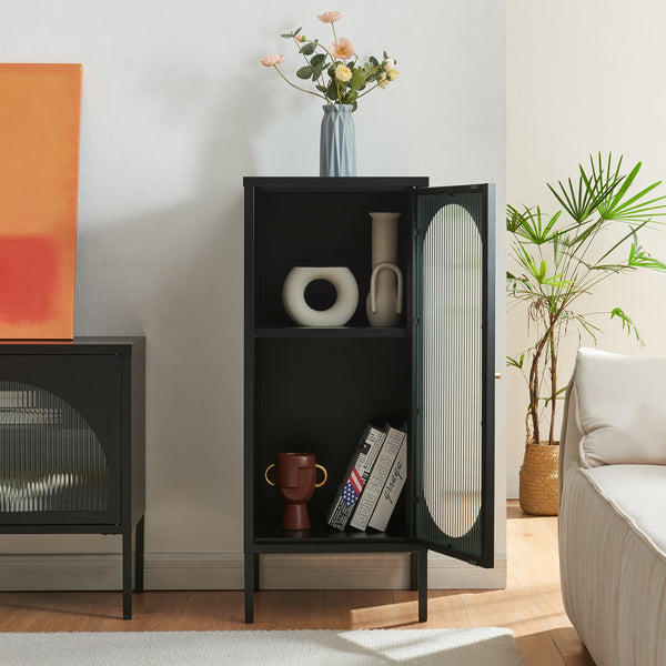 Armario auxiliar Karlskrona 102x43x40 cm Negro, mate [en.casa]