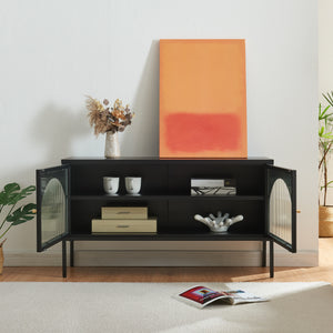 Mueble de televisión Karlskrona 115x35x64 cm Negro, mate [en.casa]