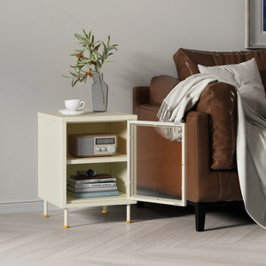 Armario auxiliar Lindau 56x40x40 cm crema blanca [en.casa]