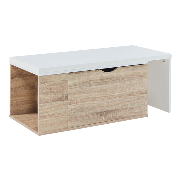 Mesa auxiliar Österåker 100x47,5x40 cm aspecto madera/blanco [en.casa]