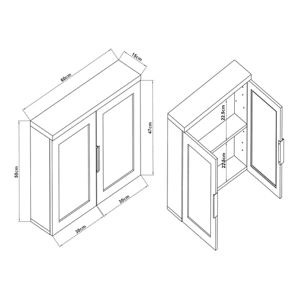 Armario con espejo Namsskogan 50x60x15cm aspecto nogal [en.casa]