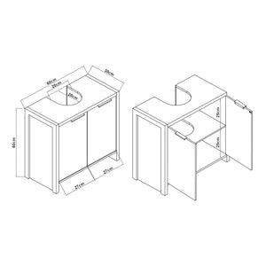 Mueble bajo lavabo Namsskogan 60x60x30cm aspecto nogal [en.casa]