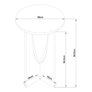 Mesa auxiliar Rindal 38x56,5 cm aspecto roble [en.casa]