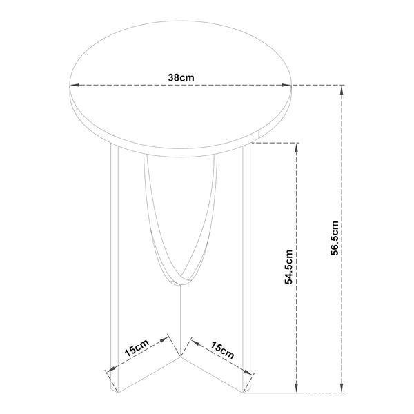 Mesa auxiliar Rindal 38x56,5 cm aspecto roble [en.casa]