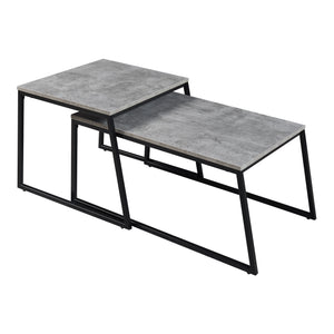 Mesa de comedor Hyllestad juego de 2 negro/efecto hormigón [en.casa]