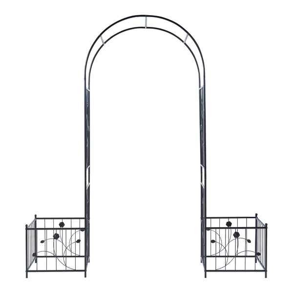 Arco de rosas Barisciano con 2 maceteros negro [casa.pro]