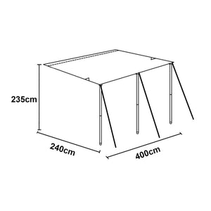Toldo para caravana Beuningen 400x240x235 cm Gris [pro.tec]