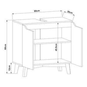 Mueble bajo lavabo Overath 60x60x30cm Gris [en.casa]