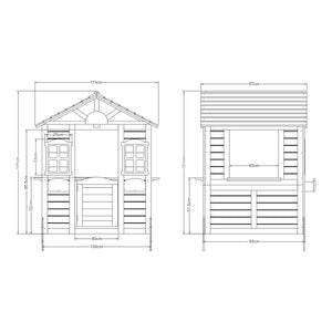 Casa de juegos Acciano 131x113x97 cm madera de abeto [casa.pro]