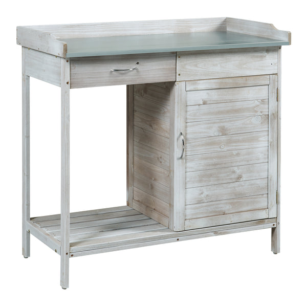 Mesa de cultivo Aliano madera de abeto gris [casa.pro]