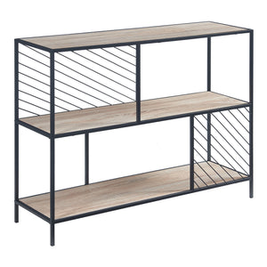 Mesa consola Övertorneå 100x30x75 cm Negro/Roble [en.casa]