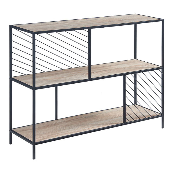 Mesa consola Övertorneå 100x30x75 cm Negro/Roble [en.casa]