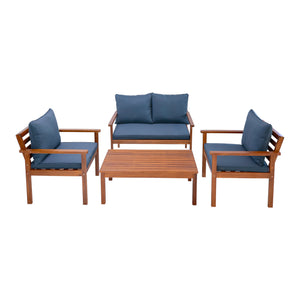 Conjunto de muebles de jardín Brittoli de 4 piezas. Madera de acacia con certificación FSC® [en.casa]