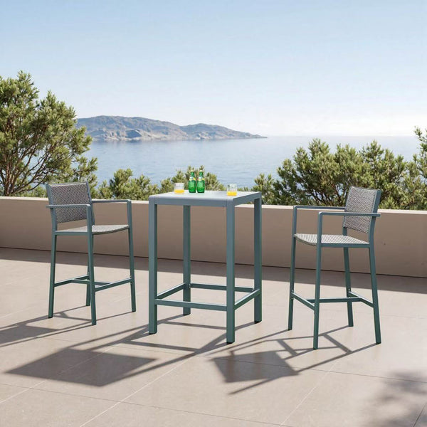 Taburete de bar para exteriores juego de 2 Avise aluminio gris oscuro [casa.pro]