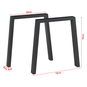 Juego de 2 estructuras de mesa Kraftisried 72x70cm Negro [en.casa]