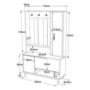 Guardarropa compacto Kvænangen 78x112x36 cm Roble/Aspecto ratán [en.casa]