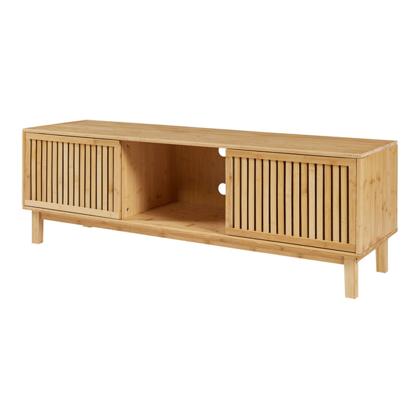 Mueble de televisión Ypäjä 150x42x50 cm Bambú Natural [en.casa]