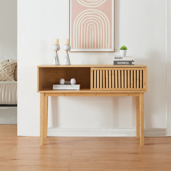 Consola Ypäjä 110x39x81 cm Bambú [en.casa]