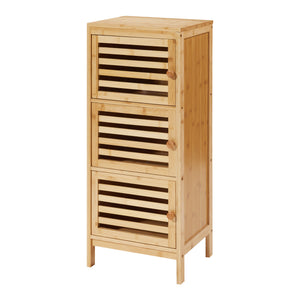 Armario auxiliar con 3 puertas Ypäjä 82x33x27 cm Bambú [en.casa]