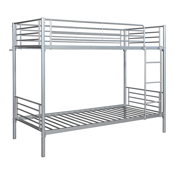 Litera de metal Soppsar 208,5x97x165 cm Plata [en.casa]