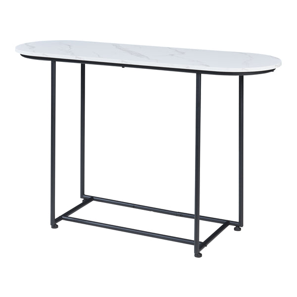 Mesa consola Nordfron 120x40x75 cm mármol, blanco [en.casa]