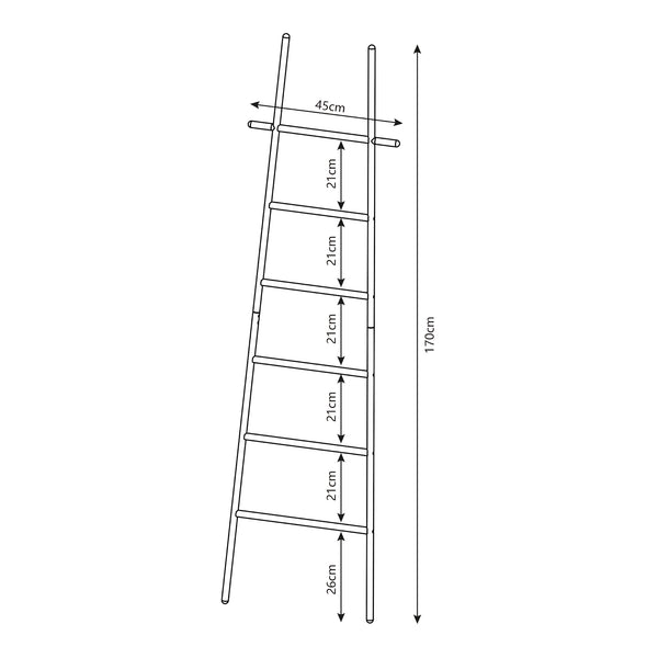Escalera para toallas Øyer 170x45x2 cm acero [en.casa]