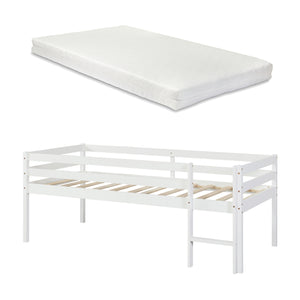 Cama infantil Siikalatva con colchón 90x200cm Blanco [en.casa]