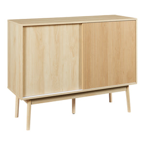 Aparador Landskrona con 2 puertas MDF 115x40x90cm - Roble [en.casa]